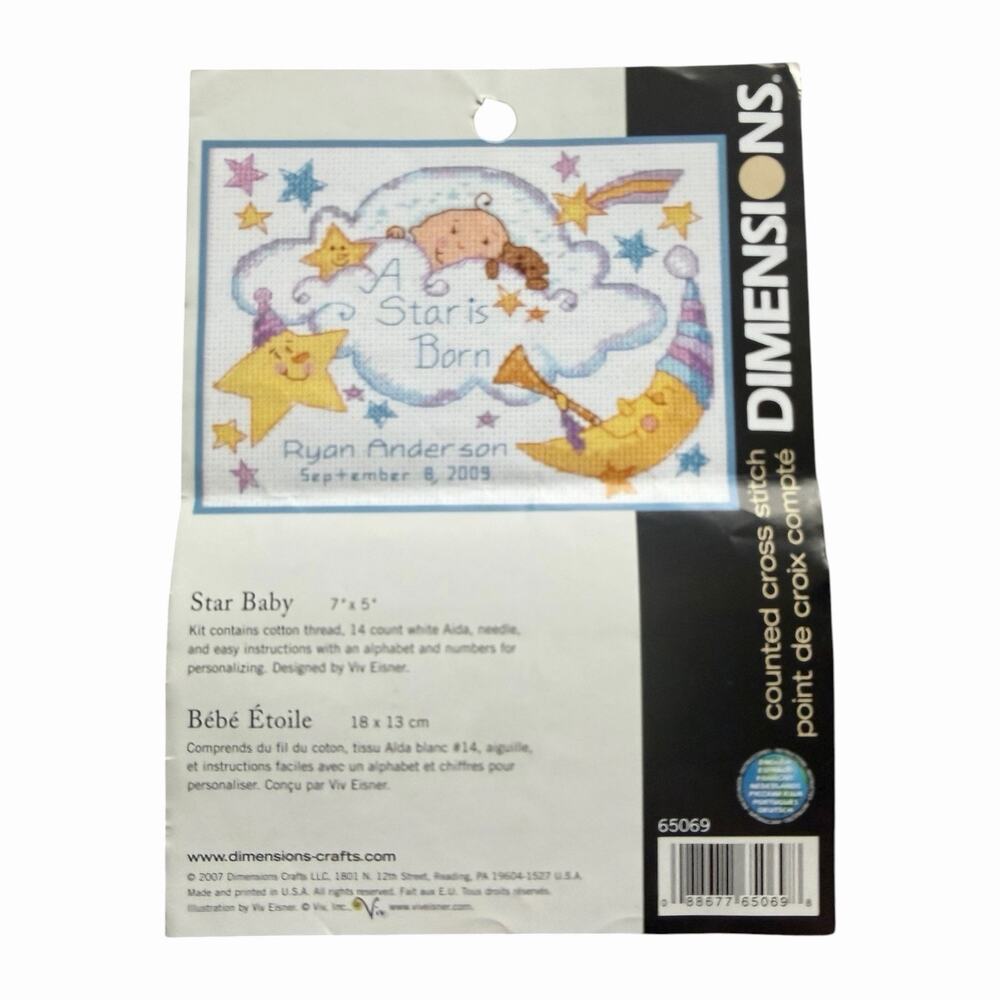 Vintage Cross Stitch Pattern & Kit Bundle Rainy Day Stitchworks Dimensions - Picture 7 of 14